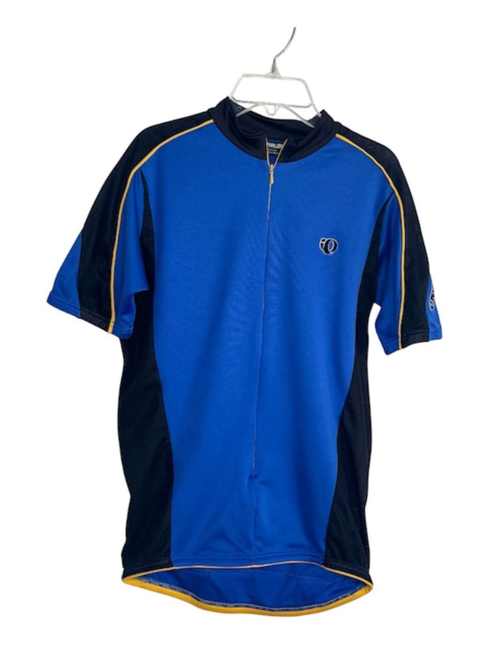 Pearl Izumi Short Sleeve Jersey Front Zipper Blue And Black Rear Pockets Size M